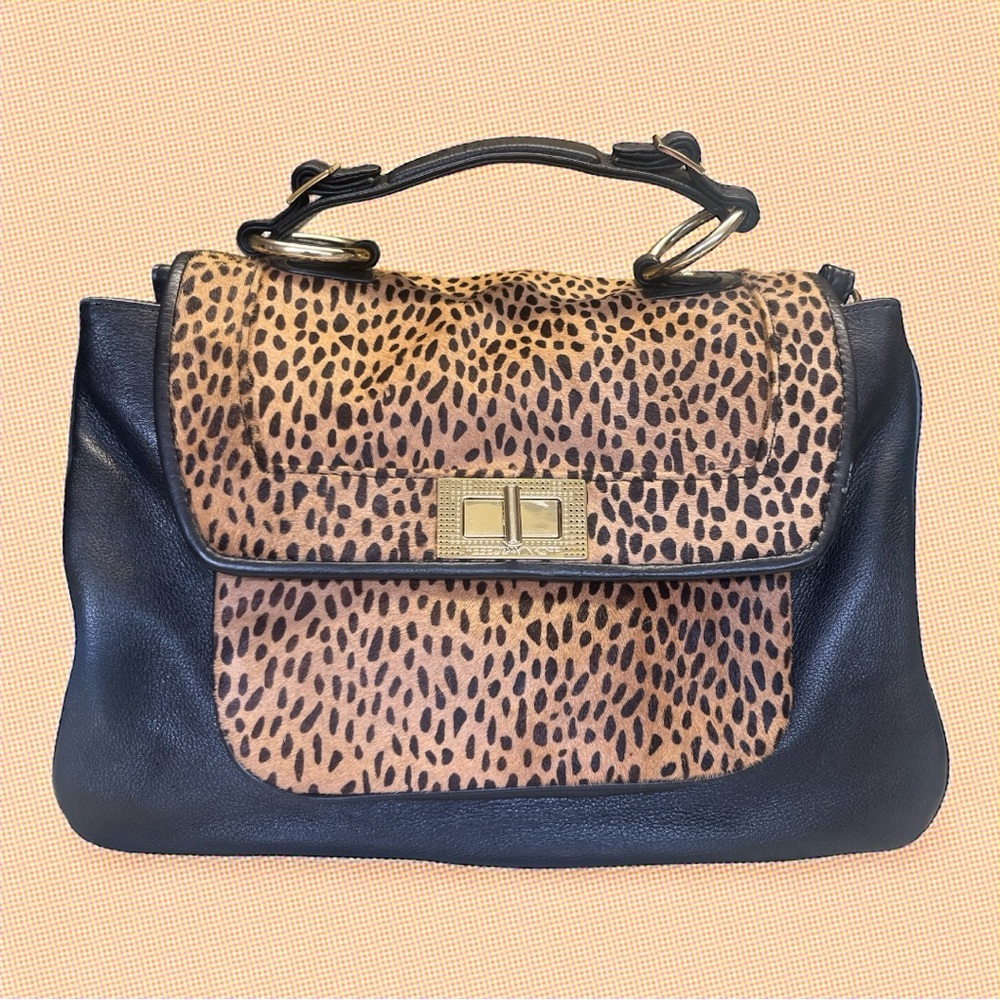 Rebecca Minkoff NWT leopard print pony hair satchel.